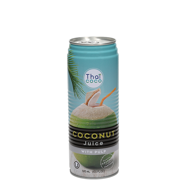 Canned coconut water with pulp 520 ml.